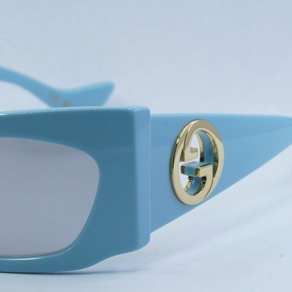 NEW GUCCI GG1412S 005 LIGHT BLUE /SILVER MIRROR SUNGLASSES - Picture 4 of 11